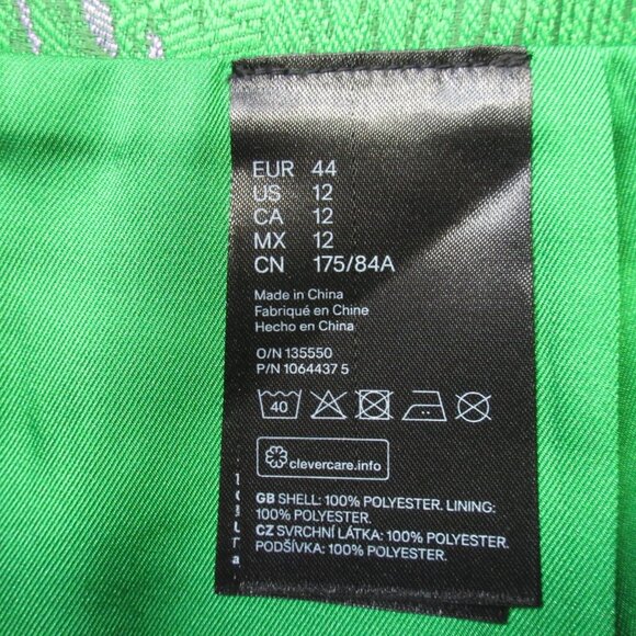 NWT Iris Apfel x H&M Jacquard-Weave Mini in Purple Green Feather Print Skirt 12 - Picture 5 of 7